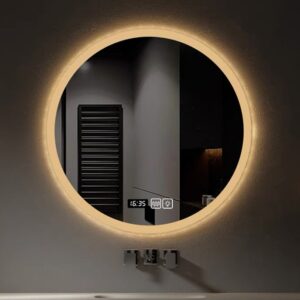 espejo smart circular 70 cm con luces, desempañador y pantalla